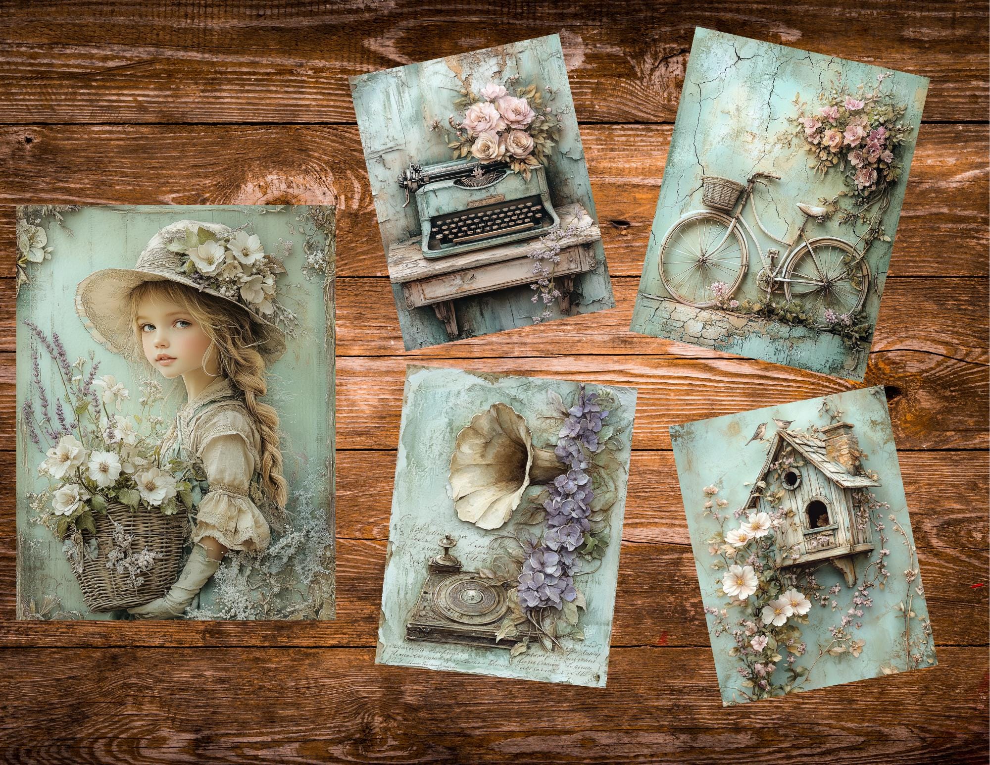 French Country Cottage Junk Journal Papers Vintage Printable Floral ...