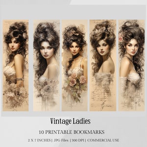 10 Victorian Women Bookmarks Victorian Women Printable Bookmarks ...