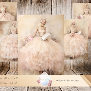 Ballerina Girls Printable Cards Junk Journal Ephemera, Tags Scrapbooking, Vintage Musical papers Ballerina Scrapbook Cards for Junk Journal