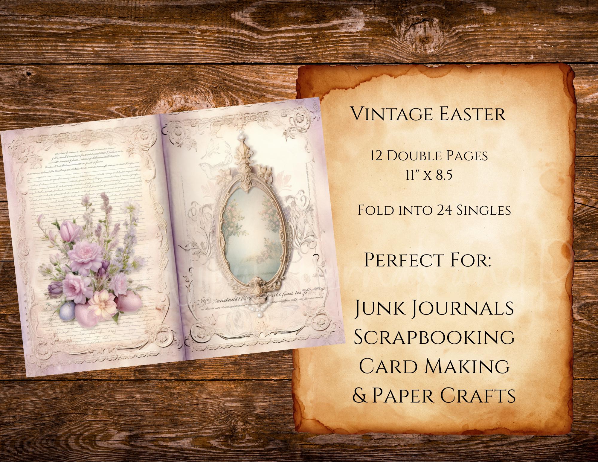 Vintage Easter Junk Journal, Digital Download - Vintage Papers - 12 ...