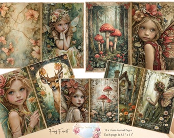 Fairies Junk Journal Kit Fairy Collage Printables, Digital Fairy Kit, Fairy Junk Journal Paper Butterfly Junk Journal Fairies Digital Papers