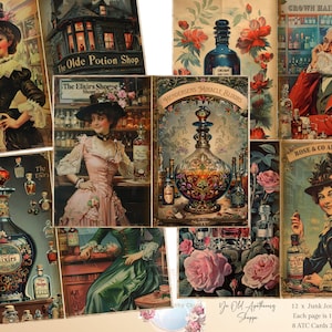 Apothecary Junk Journal Victorian Herbal printable journal, Digital Papers, Vintage Digital Collage Sheets Vintage Junk Journal Apothecary