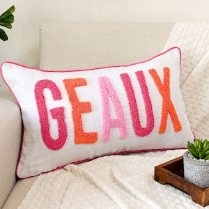Personalized Name Pillow Cover with Punch Needle Embroidery, Crib Decor, Baby Bedding, Baby Bedroom Decor, Dorm Room Décor