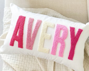 Custom Baby Girl Name Pillow Cover, Custom Nursery Pillow, Dorm Gift for Her, Personalized Gift Idea, Gift from Grandma, Gift from Aunt