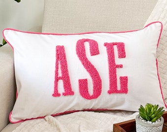 Custom Monogram Pillow Cover, Embroidery Gift for Couple, Initial Wedding Monogram, New Home Housewarming Gift