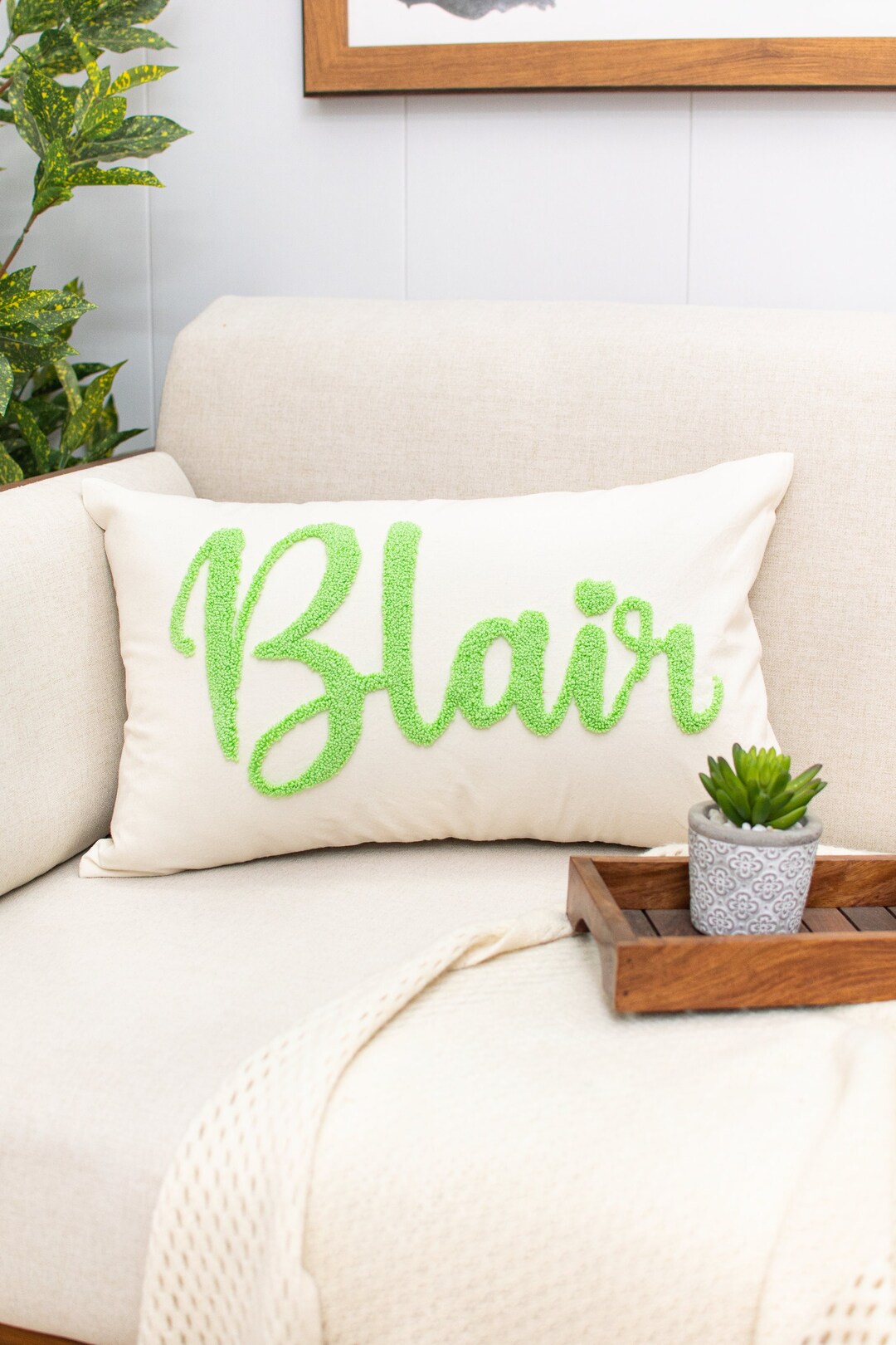 Custom Name Pillow Cover for Her Birthday Gift Punch Needle Etsy