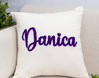 Personalized Baby Name Pillow case, Custom embroidered Pillowcase, Kids nursery decor, Dorm Gift, Graduation Gift