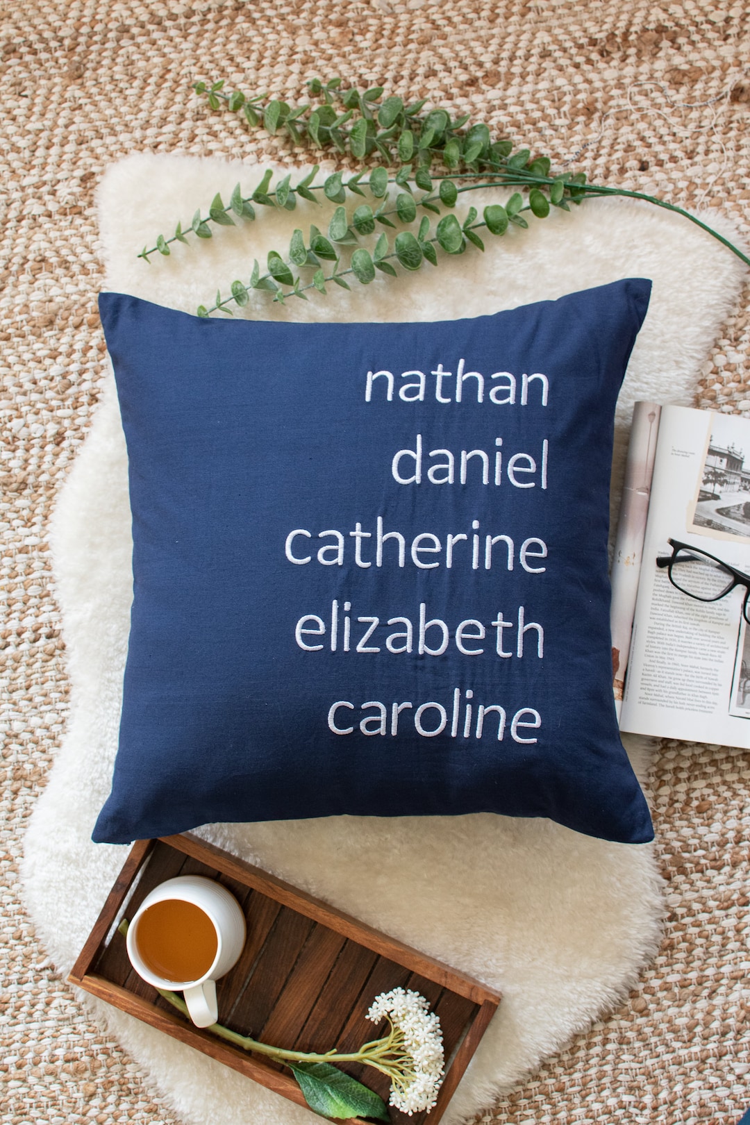 Family Names Pillow Cover, Personalized Family Pillow With Names