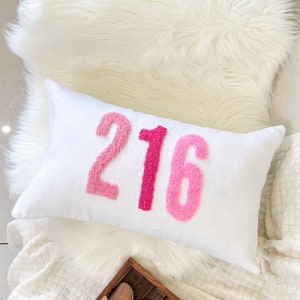 Personalized Dorm Room Number Cover, Punch Needle Pillow, Dorm Room Décor, Gift for Grand daughter, Gift for New College Goers