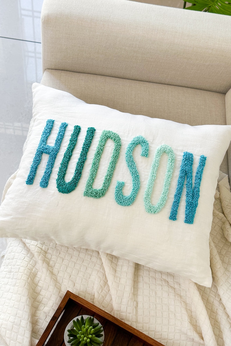 Personalized Baby Name Pillow Cover, Custom Nursery Pillow, Dorm Gift, Personalized Gift Idea, Gift from Grandma, Gift from Aunt image 2
