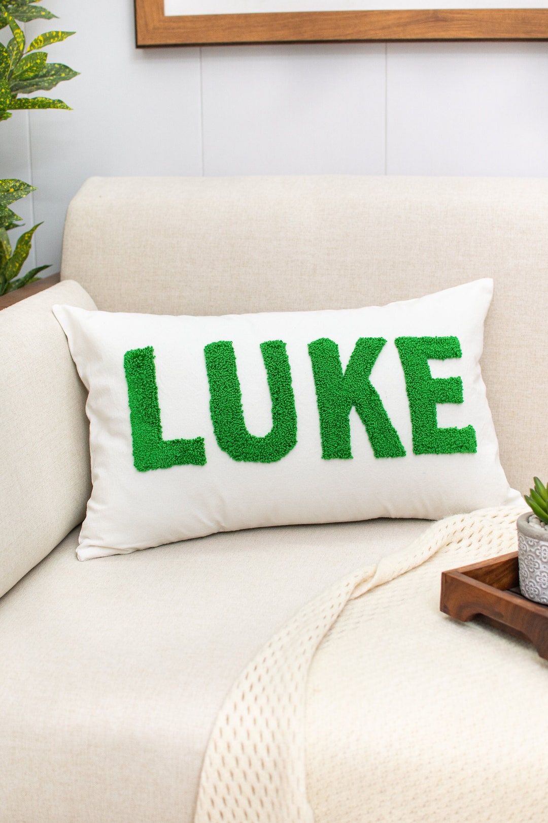 Personalized Name Pillowcase, Birthday Gift, Punch Needle Name Pillow