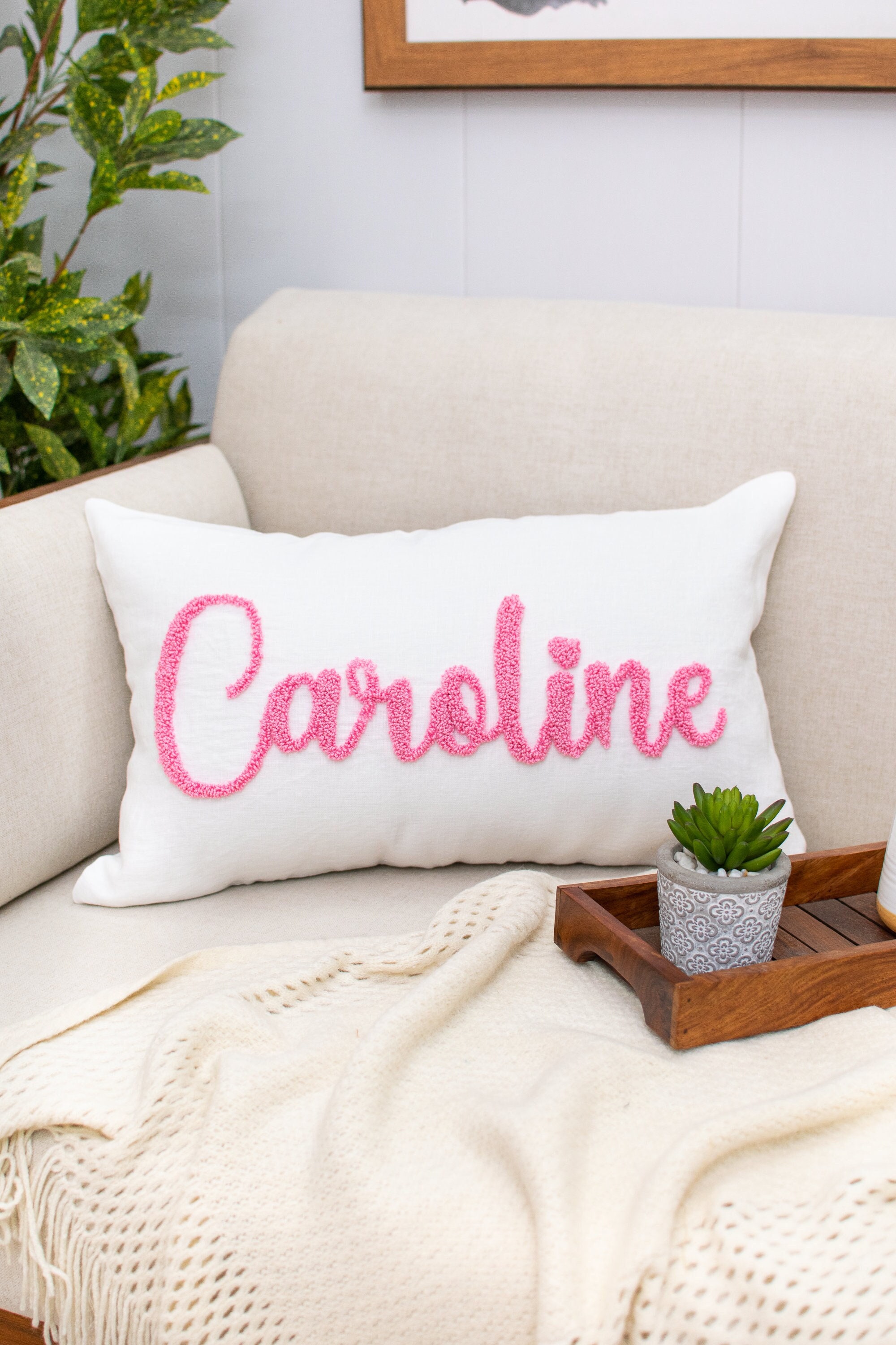 Dorm Gift for her, Graduation Gift, Custom Name Pillowcase, Embroidered Name Pillowcase, Baby Girl Pillow Cover, Gift for Boy, Newborn Gift