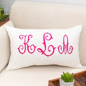 Nursery Monogram Pillow Cover for Her, For Him, For New mom, Embroidered Monogram Pillow Cover