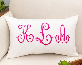 Nursery Monogram Pillow Cover for Her, For Him, For New mom, Embroidered Monogram Pillow Cover