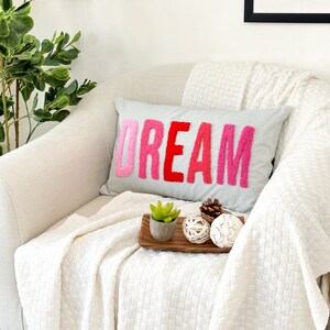 Dream Pillow Cover with Punch Needle Embroidery image 2