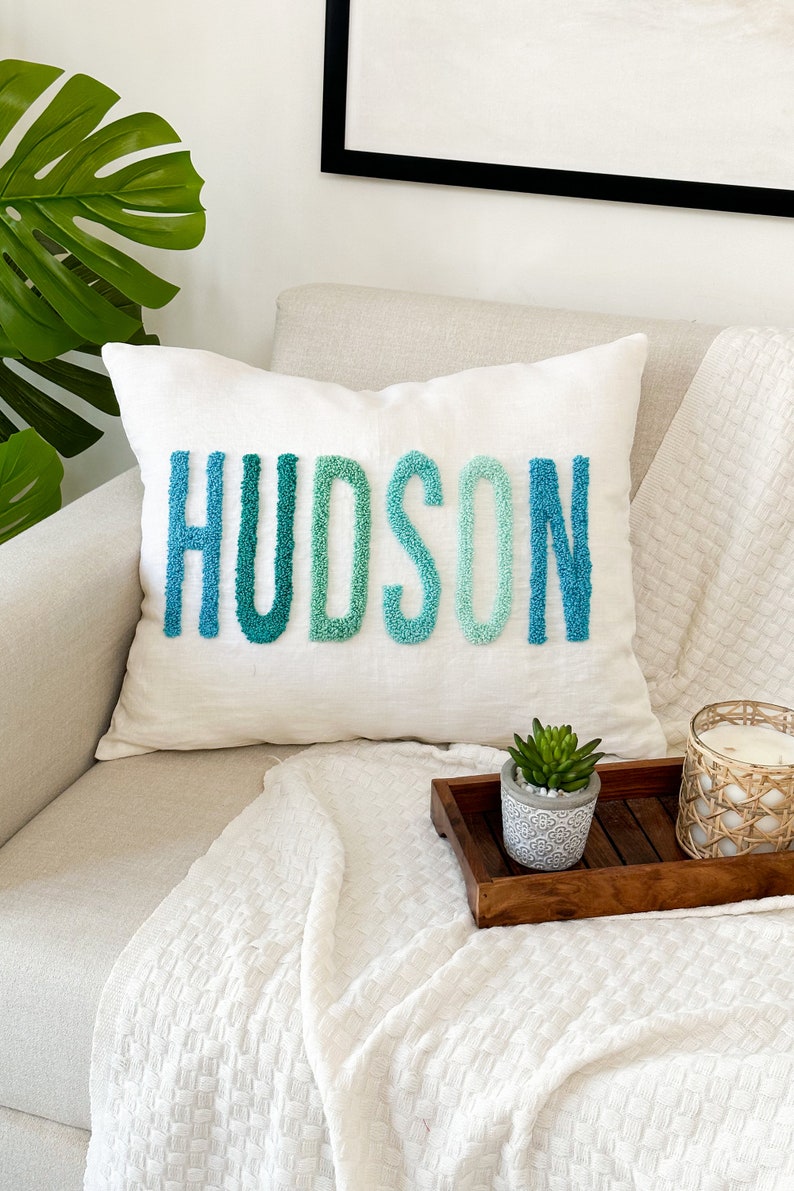 Personalized Baby Name Pillow Cover, Custom Nursery Pillow, Dorm Gift, Personalized Gift Idea, Gift from Grandma, Gift from Aunt image 3