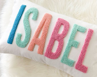 Baby Girl's First Christmas Gift, Baby Name Pillow Cover, Custom Nursery Pillow, Gift from Grandma, Gift from Aunt