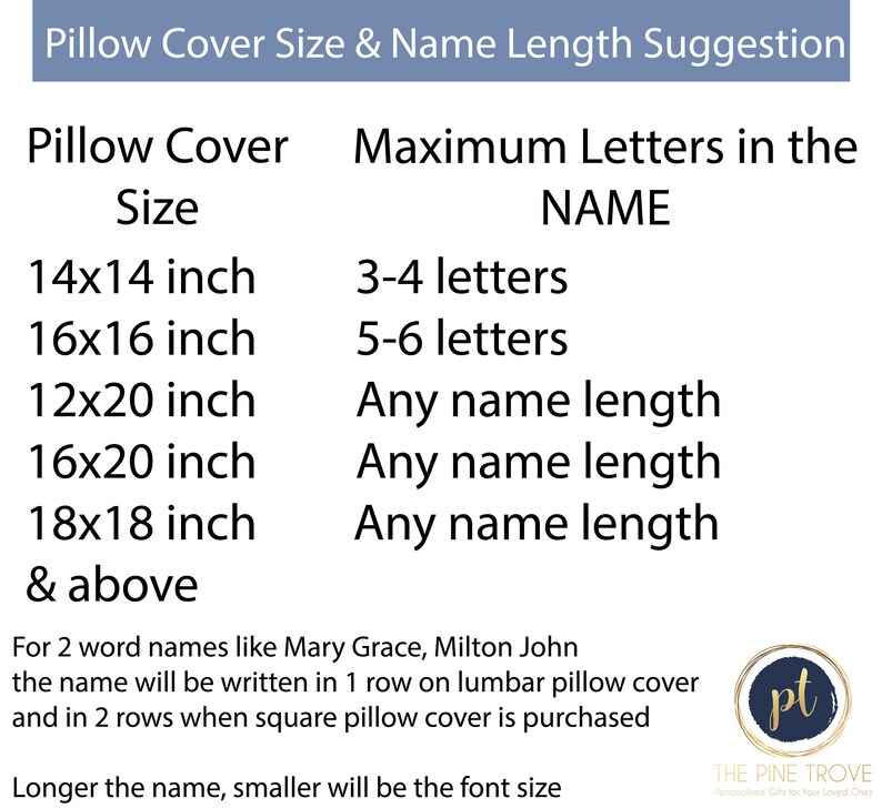 Personalized Name Pillow Cover, New Baby Gift, Pillowcase for Baby Room, Custom Nursery Pillow Cover, Baby Boy Gift, Baby Girl Gift bild 9