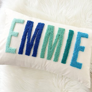 Personalized Baby Name Pillow Cover, Punch Needle Name Pillow, Custom Name Pillow Cover, Kid Room Decor, Baby Room Decor, Nursery Gift