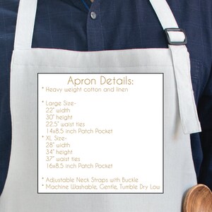Custom Embroidered Chef Apron with for Him, Father's Day Gift for Dad, Grandpa, Papa, Grill Apron for men, Grilling Gifts for Men immagine 6