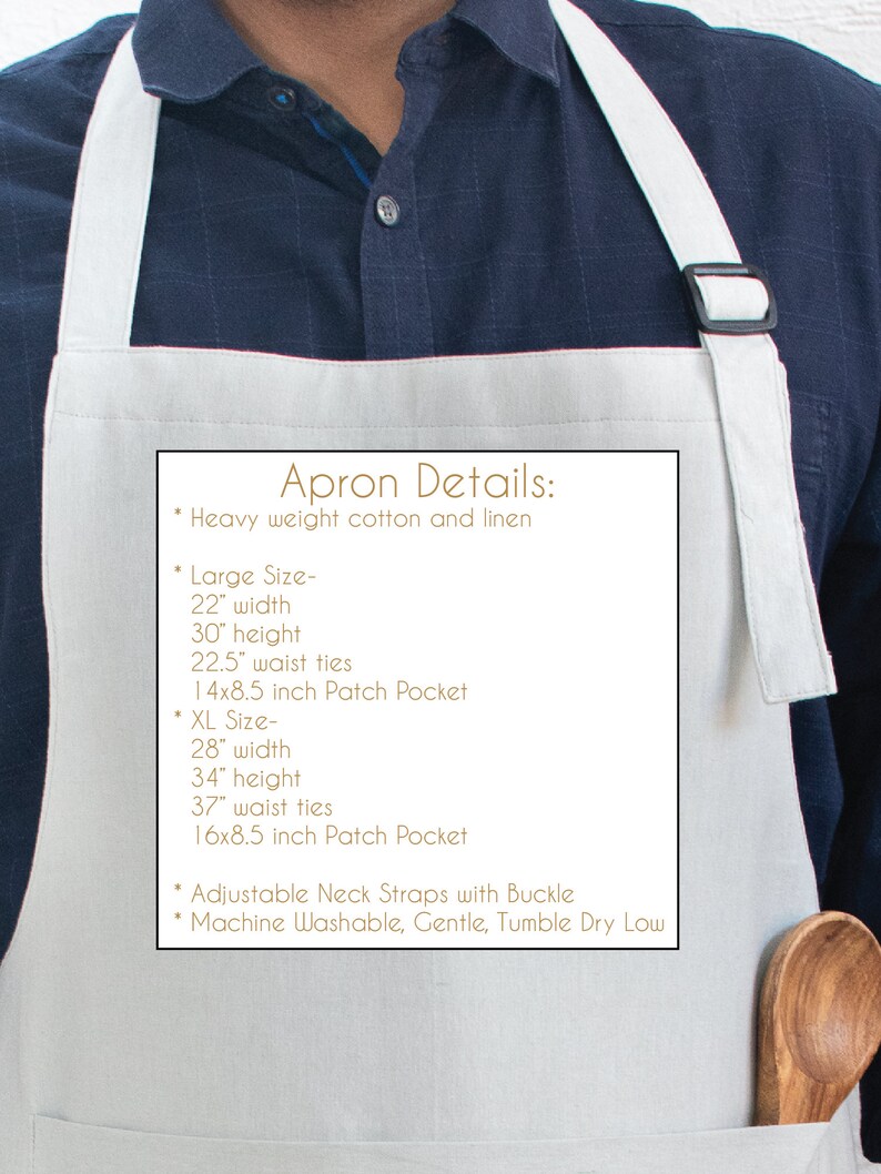 Custom Embroidered Chef Apron with for Him, Father's Day Gift for Dad, Grandpa, Papa, Grill Apron for men, Grilling Gifts for Men immagine 6