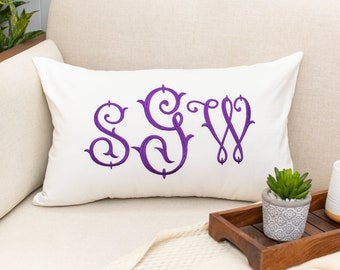Monogram Nursery Pillow Cover, Baby Gift, Baby Shower Gift, Nursery Décor, Embroidered Monogram Pillow Cover
