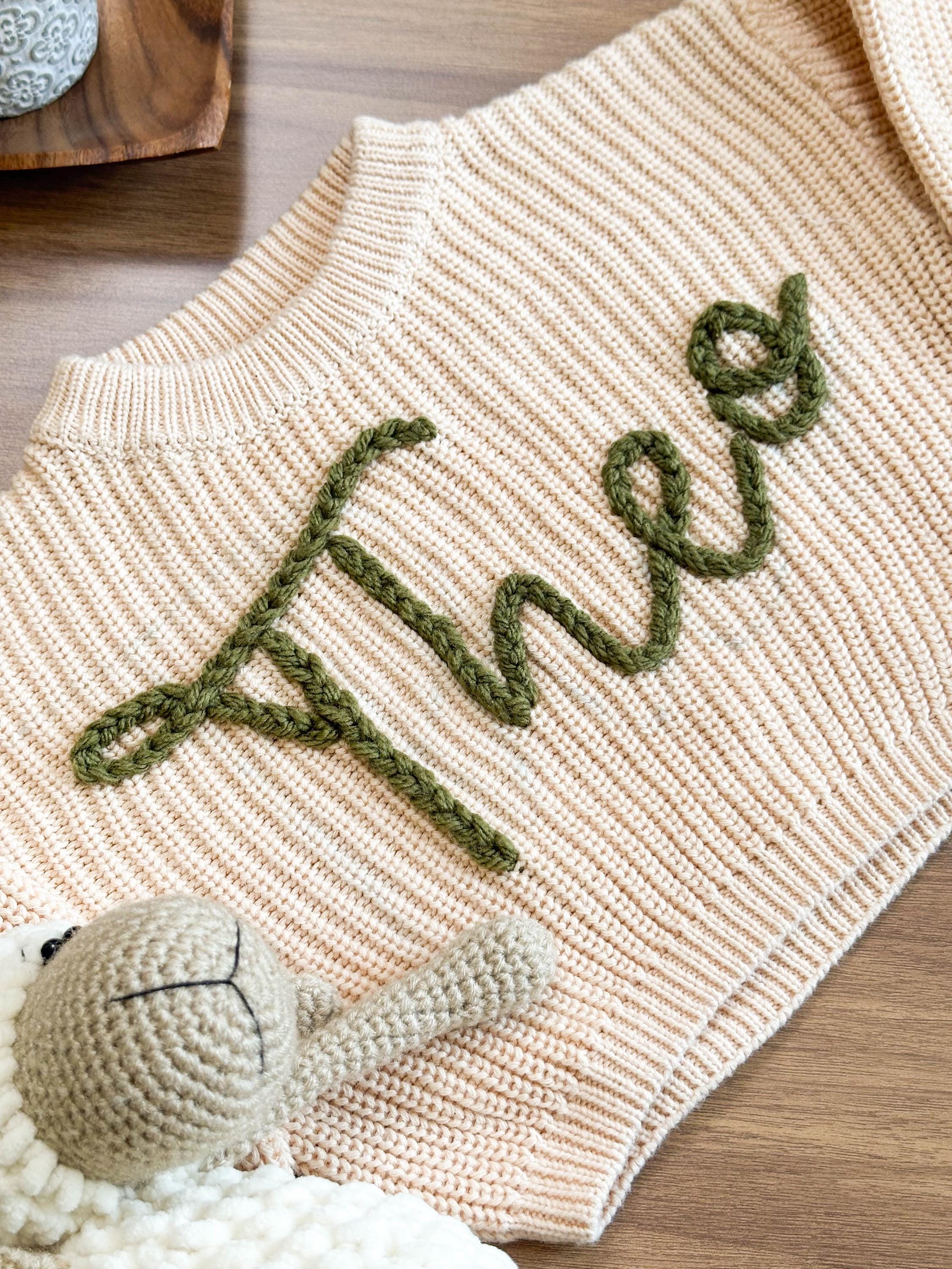 Custom Embroidered Baby Sweater Personalized Custom Baby Name