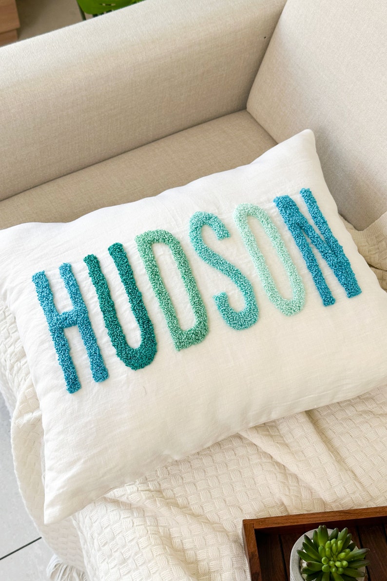 Personalized Baby Name Pillow Cover, Custom Nursery Pillow, Dorm Gift, Personalized Gift Idea, Gift from Grandma, Gift from Aunt image 10
