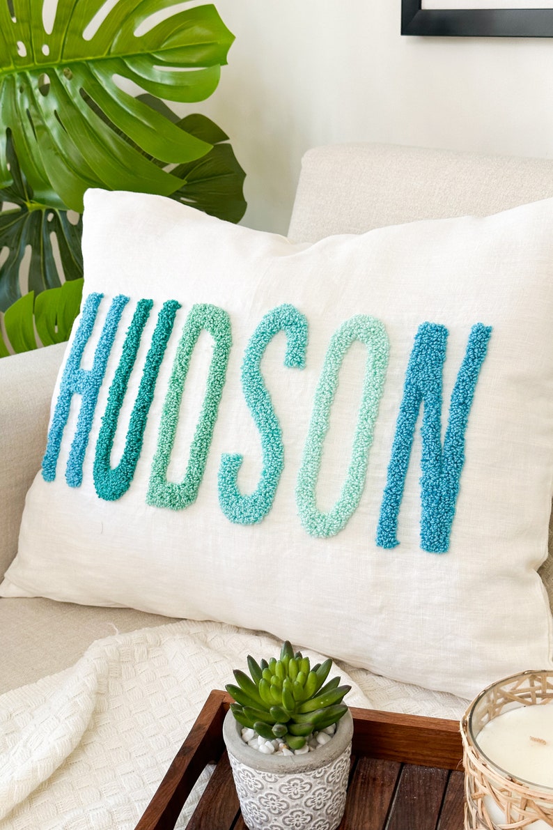 Personalized Baby Name Pillow Cover, Custom Nursery Pillow, Dorm Gift, Personalized Gift Idea, Gift from Grandma, Gift from Aunt image 1