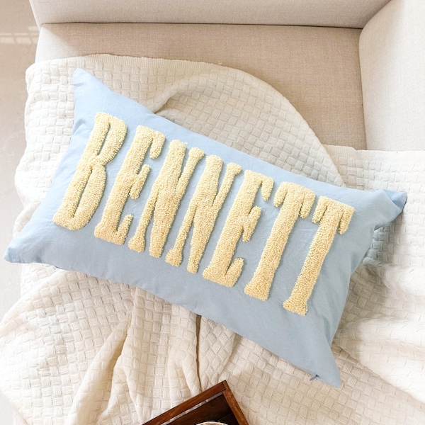 Custom Name Pillow, Personalized Nursery Pillow, Dorm Decor, Graduation Gift, Bedroom Decor, Slumber Party Gift, Nursery Gift