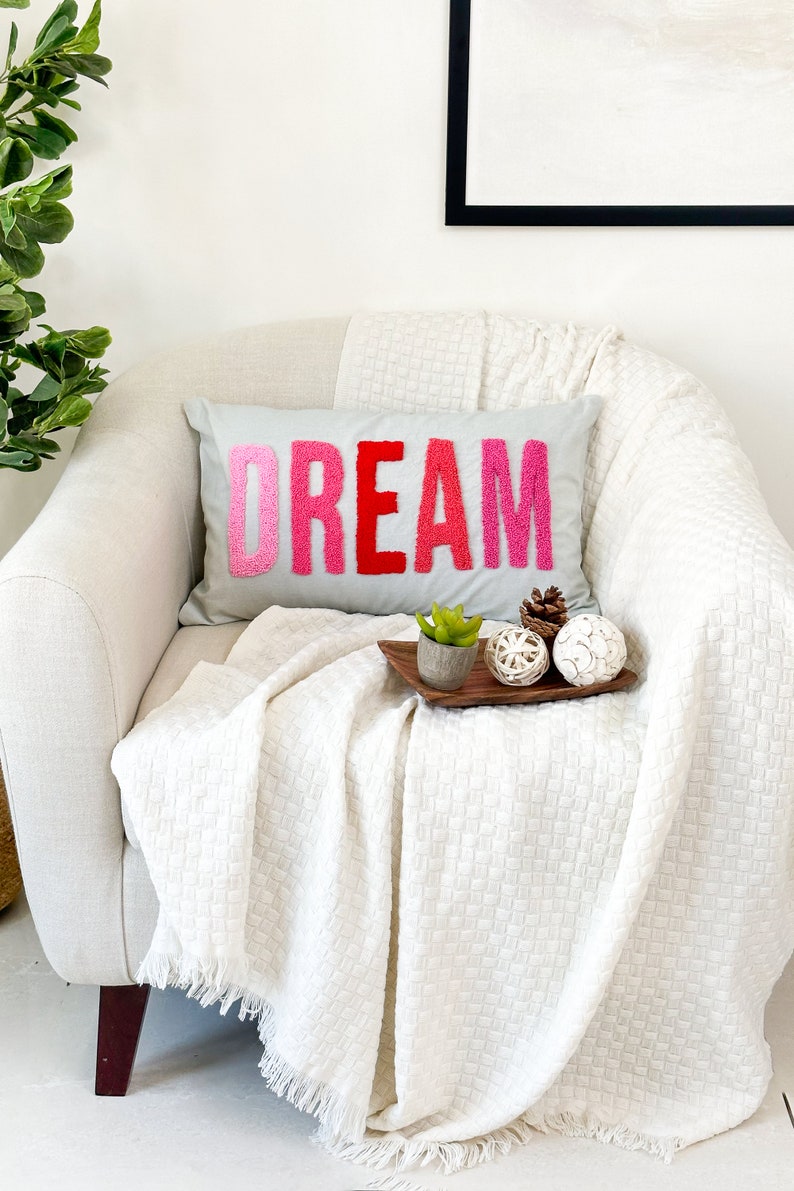 Dream Pillow Cover with Punch Needle Embroidery image 10