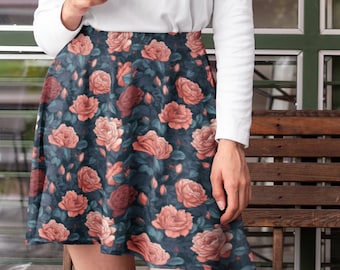 Rose | Cute Floral Pattern | Women's Skater Skirt | Limited Edition