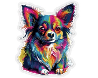 Long-Hair Chihuahua | Fun | Vibrant | Colorful | Pop Art | Party Sticker | Personalize | Limited Edition | Decal