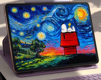 Classic Cartoon Painting |  Starry Night | TV | PC | Digital Background