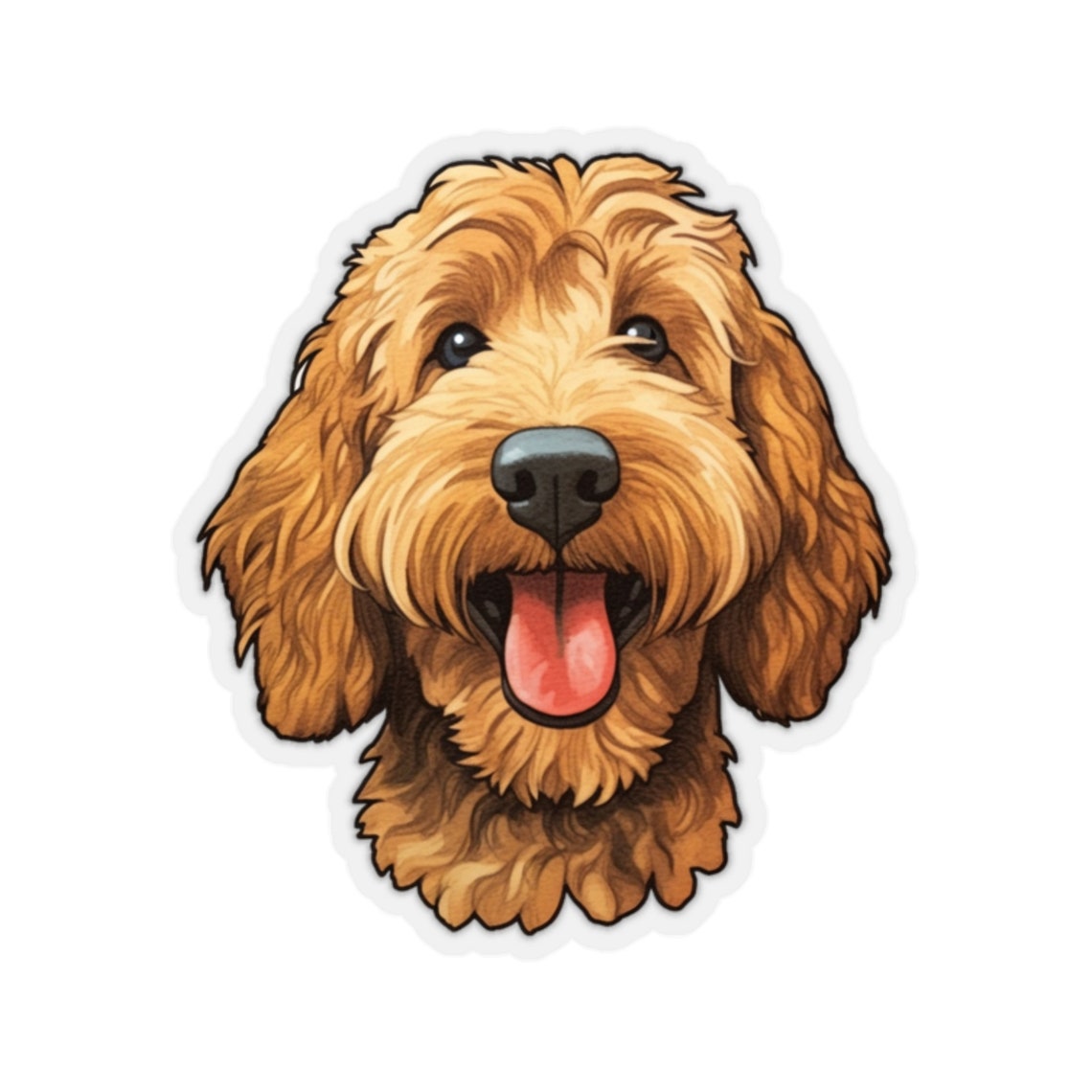 Lively Golden Doodle | Sticker | Personalize | Limited Edition | Decal