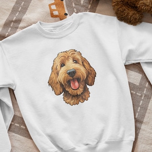 Lively Golden Doodle Dog Face | Pet | Fun | Vibrant | Colorful | Limited Edition | Unisex Heavy Blend™ Crewneck Sweatshirt