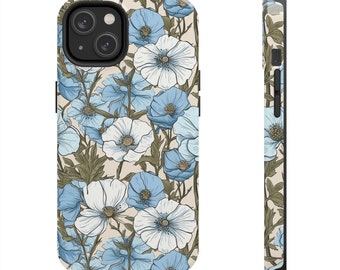 Flowers | Floral | Menzies Baby Blue Eyes | White | Impact Resistant | iPhone | Samsung | Phone Case