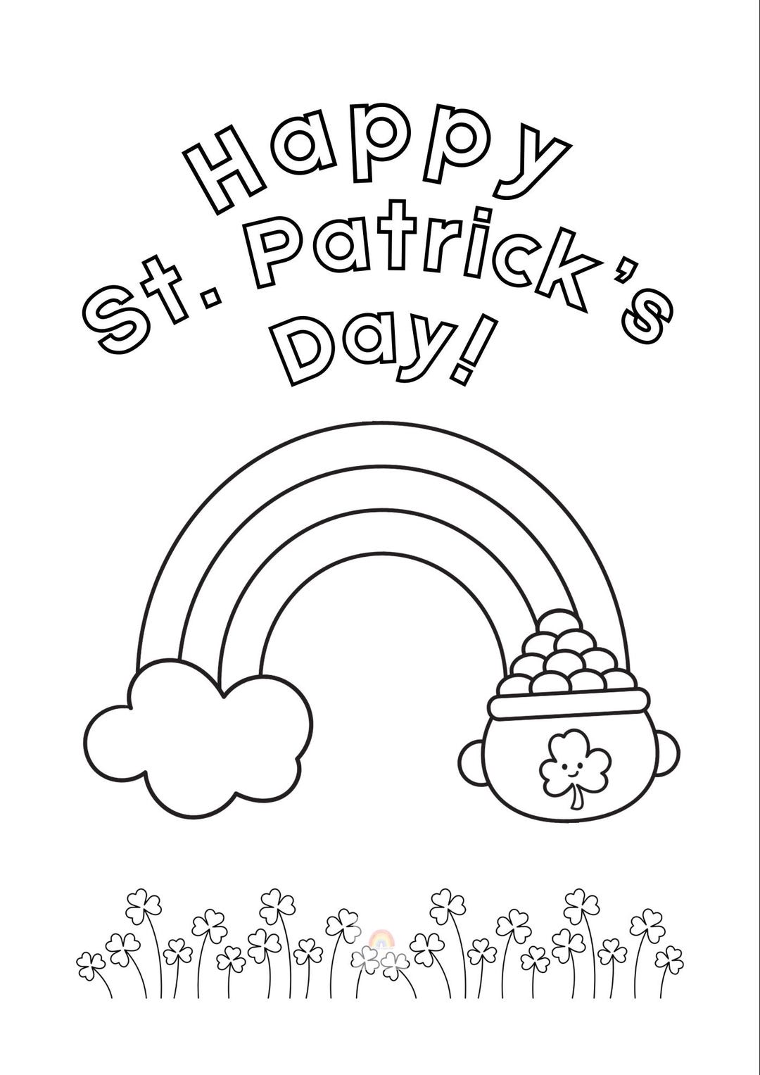 Happy St Patricks Day Coloring Sheet Toddler Kids Children Daycare ...
