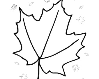 Leaf, Autumn, Fall Coloring Sheet for Toddlers, Preschool, Daycare Curriculum, Homeschool Activities, PreK, Morning Work, Printable Workshee