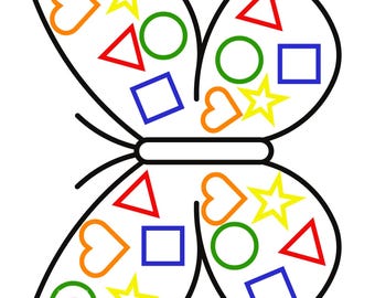 Butterfly Theme, Toddler Preschool Curriculum, Printable, Homeschool, Caterpillars, Coloring Sheet, Shapes and Colors, Patterns, Sorting