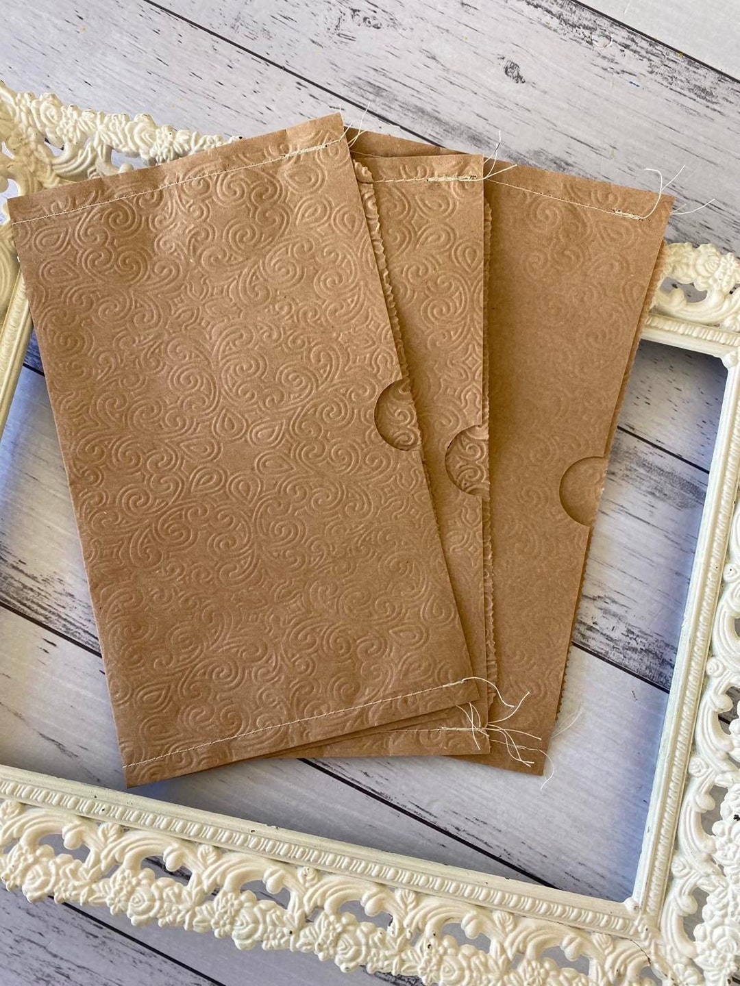 Embossed Paper Bag Signature 1 Set of 3 Etsy