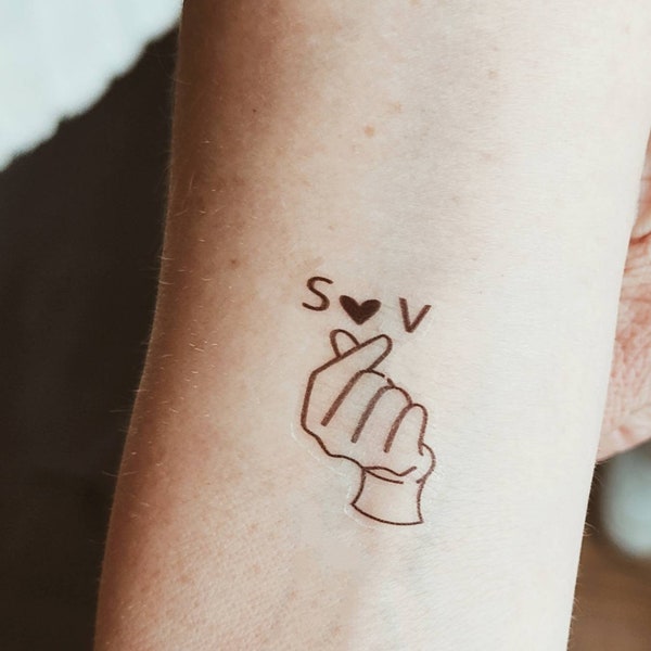 Planche de 20 tatouages éphémères personnalisables à découper pour mariage, événements
