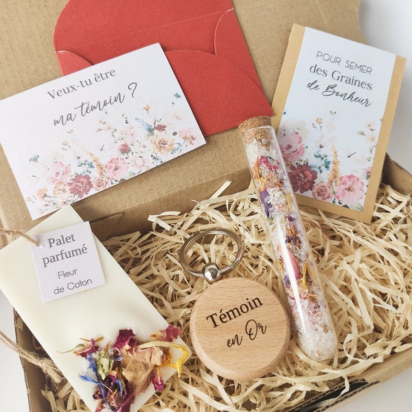 Box cadeau demande témoin, marraine, demoiselle d'honneur, annonce grossesse, evjf