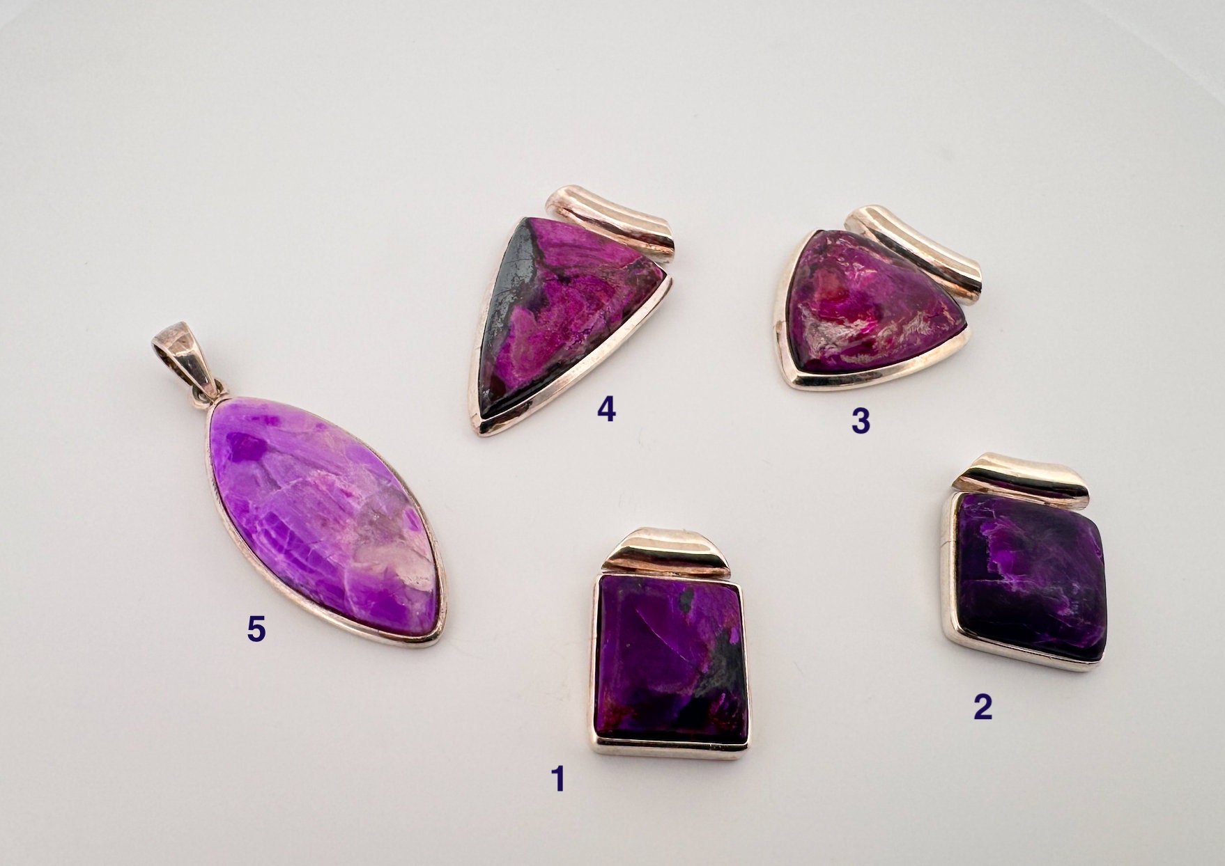 Sugilite 925 silver pendant - dreamlike pieces :)