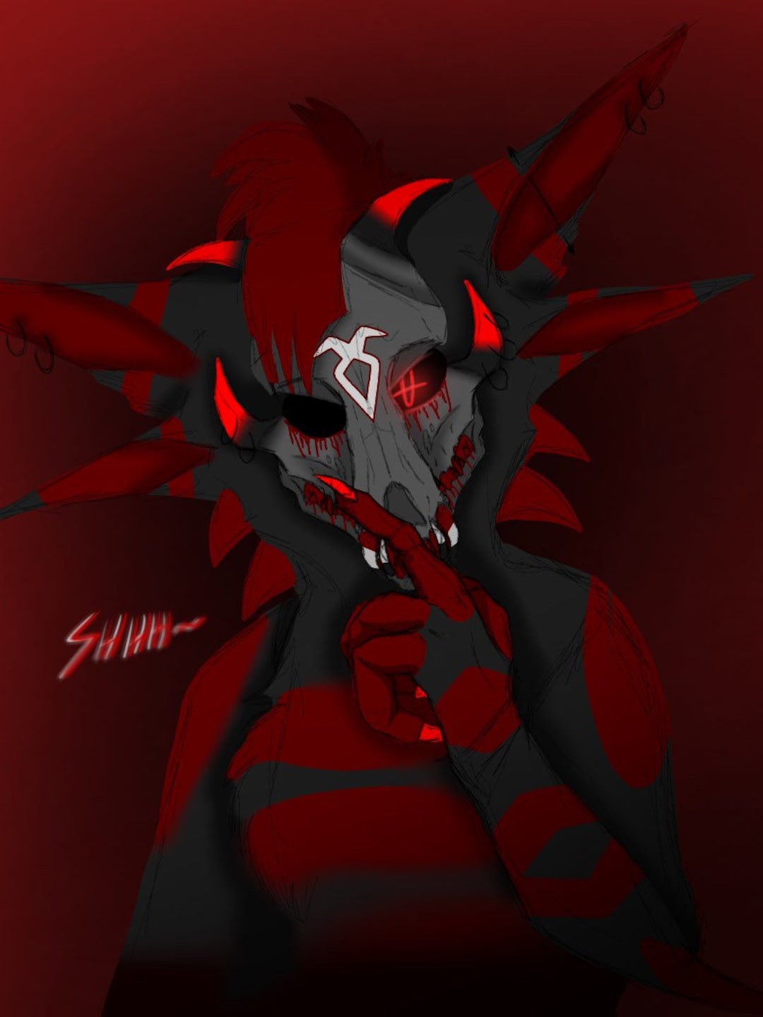 Skulldog Half Body Art Comission Art Comissions Furry Art - Etsy