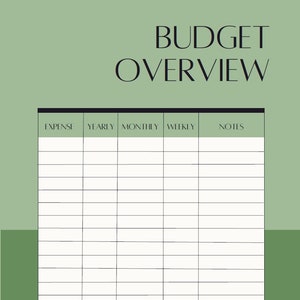 PDF Budget Template, Easy to Use, Digital Download - Etsy