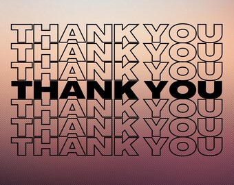 Stacked Black Simple Font Thank you - Digital Download SVG & PNG