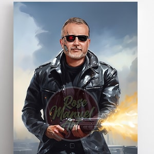 The Terminator Custom Portrait - Dad&quot;s Gift - Custom Portrait - Funny Gift Ideas