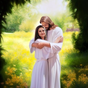 Benutzerdefinierte Verstorbener Trauerfall / Taufgeschenk / Jesus Christus und Kind