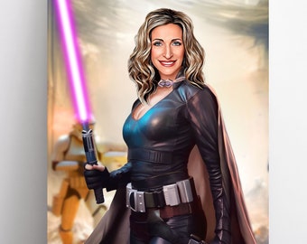 Star Wars  Portrait with Mara Jade Skywalker for Posters or Canvases as a Funny Star Wars Lover gift